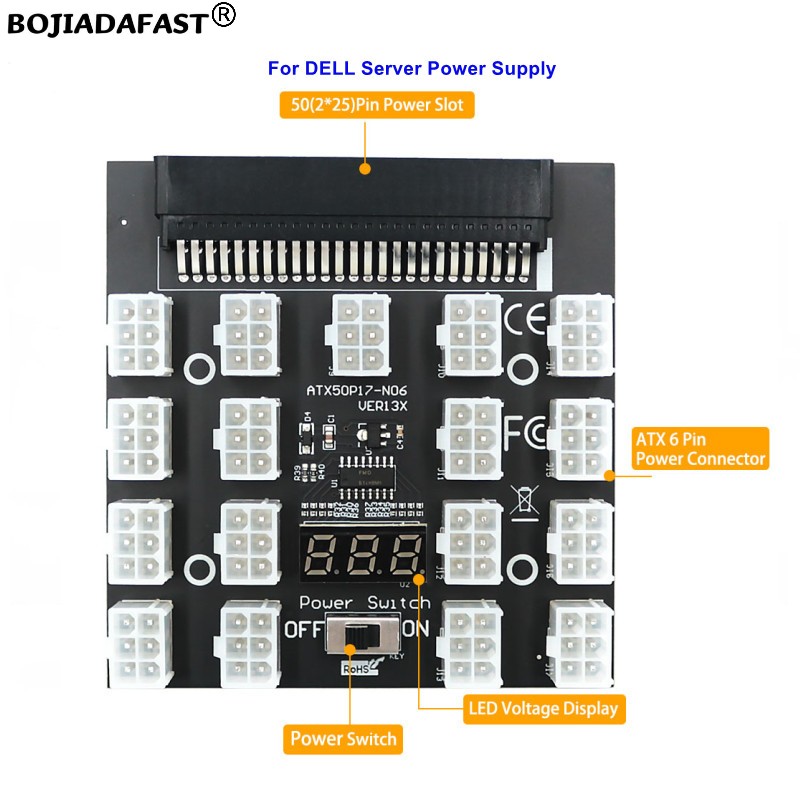 17-контактный разъем PCI-E, пл – обзор и цена 2400W Server Psu Breakout Board
